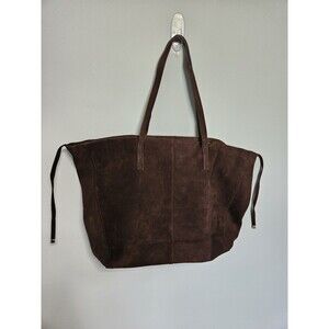 MNG Mango - Leather Brown Suede Shopper Bag